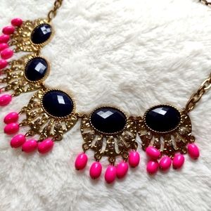 Chunky Statement Necklace with Adjustable Chain